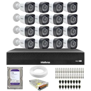 Imagem de Kit 16 Câmeras Tudo Forte TF 2020 B Full HD 1080p Bullet Visão Noturna 20M Proteção IP66 + DVR Gravador Intelbras MHDX 1116-C 16 Canais + HD Interno 1TB