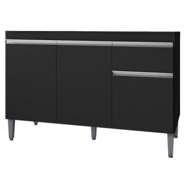 Imagem de Balcao Para Pia 118 Cm 3 Portas Tatiane Preto Reajl Preto - REALJ MOVE