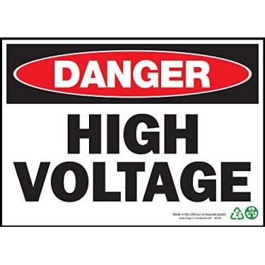 Imagem de ZING Placa de segurança ecológica 1103, perigo de alta tensão, 7Hx10W, plástico reciclado