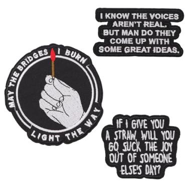 Imagem de Adesivos engraçados de passar a ferro para adultos, acessório de decoração com vibração energética bordada, faça você mesmo, para chapéus, roupas, mochila, jeans