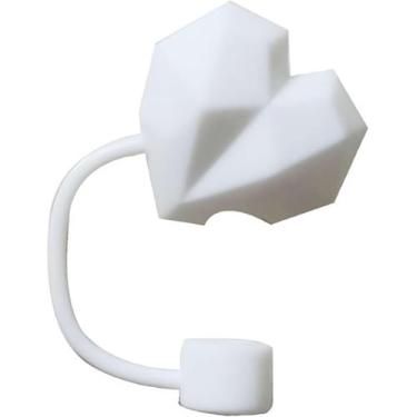 Imagem de Capa de palha Love Heart para copo Stanley, topo de palha de silicone reutilizável, tampas de pontas de canudo em forma de coração, pontas de canudo à prova de poeira para tampas protetoras de 6 a 10
