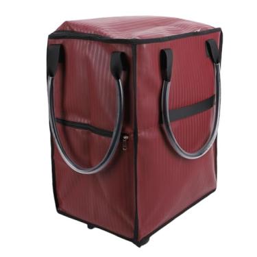 Imagem de Yosoo Sacola de Compras Dobrável sobre Rodas, Carrinho de Compras Leve de Grande Capacidade, Mochila Rolante para Mudança de Casa, Compra de Mantimentos (Vermelha)