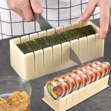 Imagem de 1 peça faça você mesmo para fazer sushi e arroz, molde circular para bolo japonês, multifuncional, conjunto de ferramentas para fazer sushi quadrado (em forma de coração)