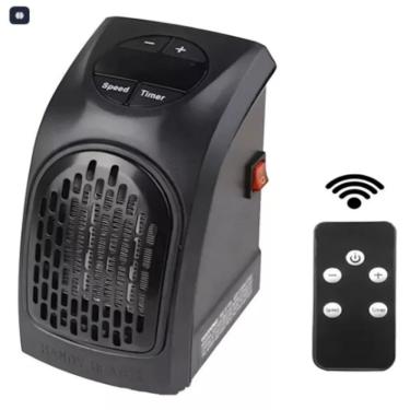 Imagem de Aquecedor De Ambiente Eletrico Digital Temporizador Mini Portatil Ecologico Com Controle Remoto 400watts Ventilador Escr