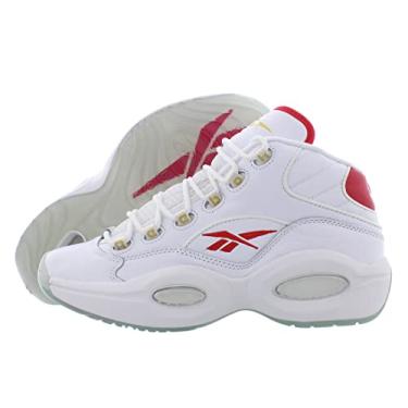 Imagem de Reebok Tênis de basquete masculino Question Mid Fitness Workout, Branco, 10.5 Women/9 Men