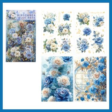 Imagem de Kit de adesivos florais de plantas, vintage, estética, transparente, conjunto de adesivos para scrapbooking, artigos estéticos, jornais de artesanato