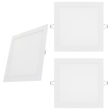 Imagem de Kit 3 Painel de Led Quadrado Embutir 12W Bivolt Taschibra 3000K Quente