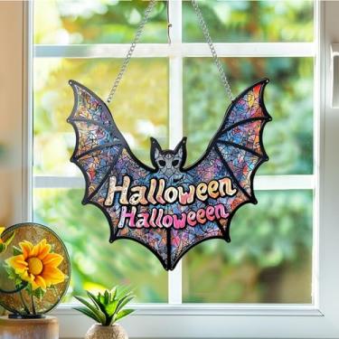 Imagem de Apanhador de sol de acrílico colorido, apanhadores de sol, decoração de janela para pendurar morcegos de Halloween, arte de parede de arco-íris, para sala de estar, quarto, varanda, interior e