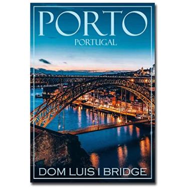 Imagem de Ímã de geladeira de viagem Ponte Dom Luís I, Porto, Portugal, tamanho 6,3 cm x 9 cm