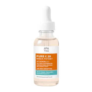 Imagem de Ada Tina Sérum Facial Pure C 20 Mega Potent 30ml | 830% Mais Potente que Vitamina C Comum | Reduz Rugas e Linhas de Expressão | Clareia a Pele Intensamente | com Vitamina C Ultra Superior, Ácido Hialurônico, Niacinamida e Quercetina