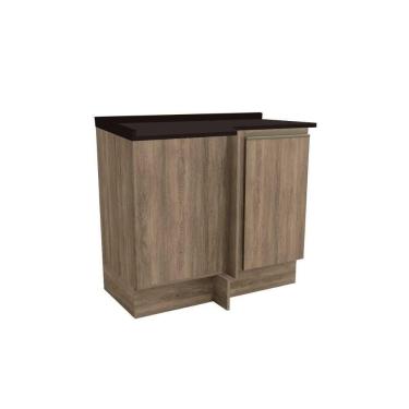 Imagem de Balcão Cozinha P- Cooktop C- Tampo Maxxi G748 Canto Reto C- 1 Porta 80cm Nogal-preto - Kappesberg