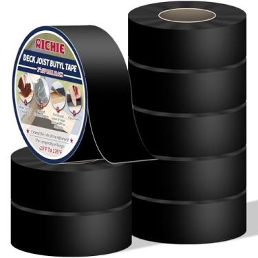Imagem de RICHIE Fita De Butil Para Vigas Decks, 2 Polegadas, 50 Pés, 8 Rolos, Vedação À Prova D'Água, Antisséptica Autoadesiva Madeira, Telhados, Decks E Construção