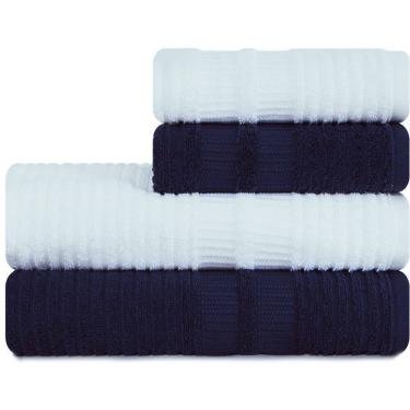 Imagem de Jogo de Toalhas 4 Peças Banhão e Rosto 100% Algodão - Brisa - Karsten