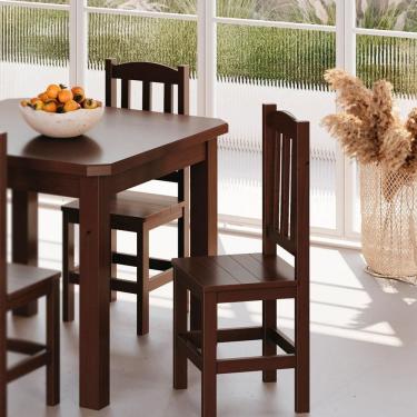 Imagem de Kit 2 Cadeiras Em Madeira Maciça Diamante Castanho Sem Estofado