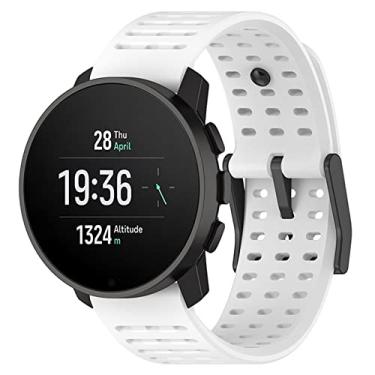 Imagem de Pulseiras de silicone de substituição de 22 mm compatíveis com Suunto Vertical/9 Peak/9 Peak Pro/5 Peak, pulseira de relógio esportivo para mulheres e homens (branca)