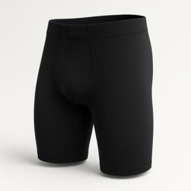Imagem de Kit 10 Cueca Long Leg Boxer Ciclista Poliéster Forro Algodão Cós Rebat
