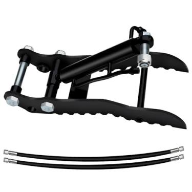 Imagem de Clipe de polegar hidráulico para acessórios de mini escavadeiras, clipe de metal com 2 mangueiras M14 para furo único, clipe hidráulico para polegar sem suporte em forma de L