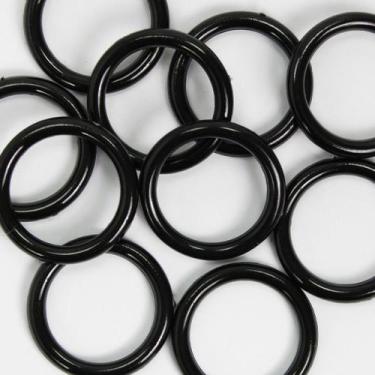 Imagem de Argola 35mm Preta de Plástico Multiuso Resistente Com 50 Unidades - Ru