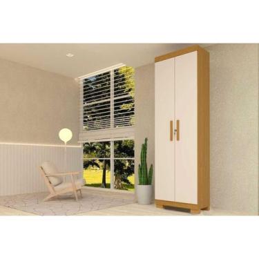 Imagem de Armário Multiuso Casal Iris c/ 2 Portas c/ Chave Cinamomo/Off White - 
