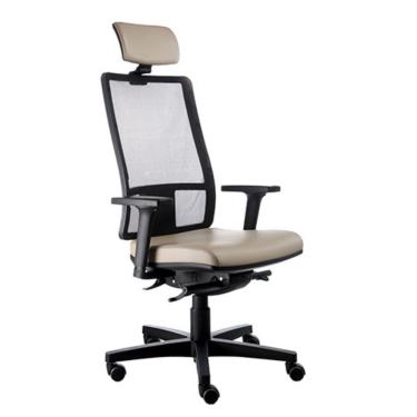 Imagem de Cadeira Presidente Com Encosto Tela Mesh Web Design Bege