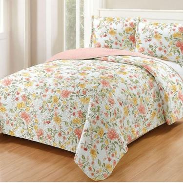 Imagem de Kit Cobre Leito Colcha Queen Boutik Dupla Face - Estampa 49- 100% Poliéster