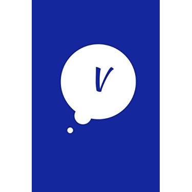 Imagem de V: 6 X 9 Sketchbook Journal, Personalized Initial "v" Monogram Comic Book Bubble Blue Cover, Blank Notebook, Art Sketch Pad, Doodle, Drawing, 100 Blank Pages with No Lines