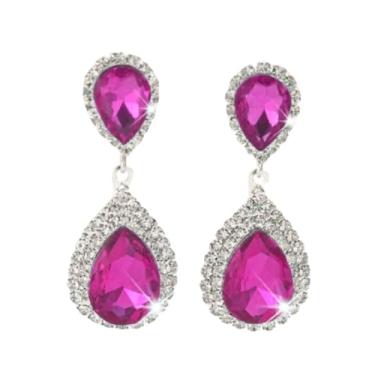 Imagem de Brincos com pingente de gota de strass vintage lustre de cristal brinco de noiva brinco de zircônia cúbica brinco de gota de lágrima brinco de casamento presente para mulheres, Strass, Sem pedra