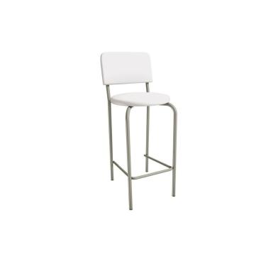 Imagem de Banqueta Sala De Jantar Capri 1b715nk Aço 1 Un Niquel-ano Branco - Kappesberg