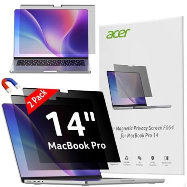 Imagem de acer [Pacote com 2] Tela de privacidade de laptop para MacBook Pro de 14 polegadas (2021-2024 M1, M2, M3, M4), proteção ocular antirespião/luz azul, filtro de privacidade para monitor de computador