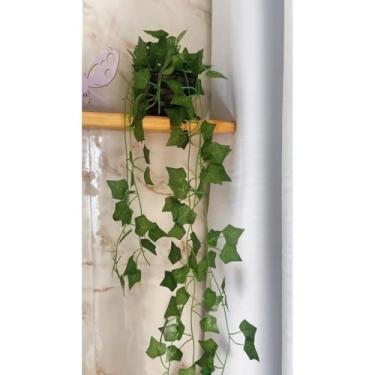 Imagem de Conjunto Decorativo de Plantas Artificiais: Vaso Tecido Marrom + DecoraçãO Suspensa Com Folhas de Hera Artificial, Adequado Para DecoraçãO de Interiores.(2 Pote 11 + 6 Hera)