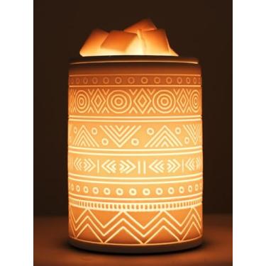 Imagem de Aquecedor elétrico de cerâmica branca para derretimento de cera [2 lâmpadas incluídas] Cubo de óleo derretido pequenos aquecedores leves fragrância de aromaterapia para queimador de derretimento