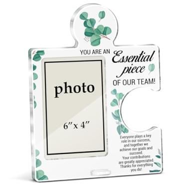Imagem de Porta-retrato para presentes de agradecimento da equipe, presente de agradecimento para colegas de trabalho e funcionários, você é uma peça essencial de acrílico para quebra-cabeça, molduras para
