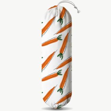 Imagem de Suporte de saco de plástico para cenouras, organizador de armazenamento de sacolas de compras, dispensador reutilizável para despensa de cozinhas, decoração de casa estilo country, presente de