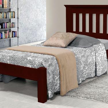Imagem de Cama de Solteiro Texas de Madeira Maciça Tauari Mogno