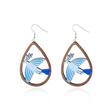 Imagem de Brincos de Hanukkah para mulheres, estrela de Davi, magen religioso, judaico, Hanukkah, menorá, brincos pendentes de joias para presente, Large, Metal, Sem pedra preciosa