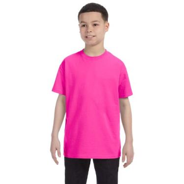 Imagem de Camiseta Gildan de algodão e gola redonda para meninos, Azalea, Small