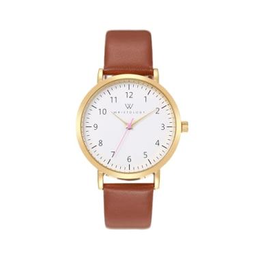 Imagem de Wristology Pulseira de couro para relógio de números maxi com 29 estilos, pulseira de couro legítimo intercambiável, grande, fácil de ler, relógio de enfermeira com ponteiro de segundos para mulheres,