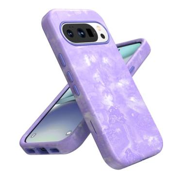 Imagem de ACKETBOX Capa para Google Pixel 10/Pixel 10 Pro, capa protetora de 3 camadas à prova de choque, híbrida resistente projetada para antiqueda, mármore roxo antiarranhões