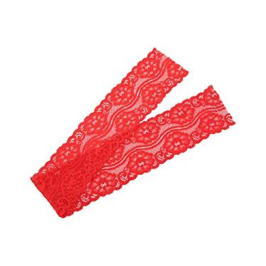 Imagem de Fita de renda elegante com design de flores, materiais de costura decorativos macios para embalagem de presente, artesanato, decoração de festa de casamento, material de nylon, 10 (Vermelha)