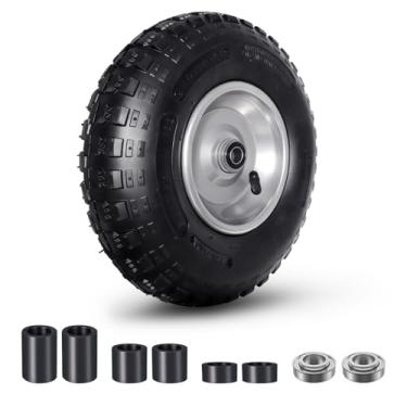 Imagem de FEILOONG Pneu de carrinho de mão pneumático de 33 cm, roda de substituição de 4 a 6 com pneu, 1 pacote