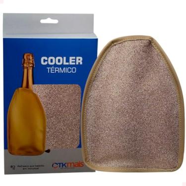 Imagem de Cooler Bolsa Térmica com Gel para Garrafa 750ml em Nylon Vinho Espumante Bebidas Cooler Sleeve CTK Mais (Glitter)