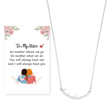 Imagem de Dayofun Presentes para irmãs – presentes de Natal para irmãs, presente de aniversário de dia das mães para irmãs, colar engraçado, exclusivo, galentinas, ideias de presente de Dia dos Namorados de
