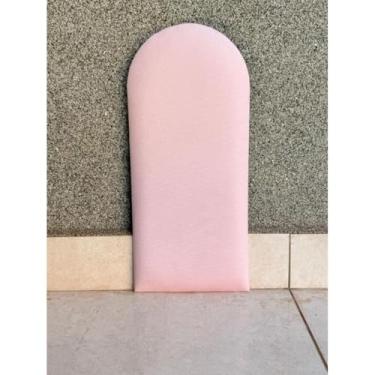 Imagem de Cabeceira Modular Adesiva 45x20 Suede para Cama Solteiro Casal Queen King |Sem Furos | Decorativa e Durável(ROSA BB,10)