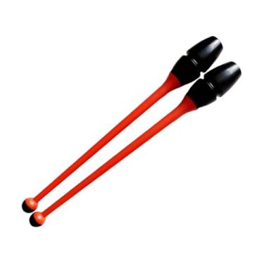 Imagem de Aymzbd Conjunto de 2 Bastões de Ginástica, Equipamento de Treinamento de Ginástica, Acessórios de Ginástica Rítmica em Borracha para Fitness, Laranja