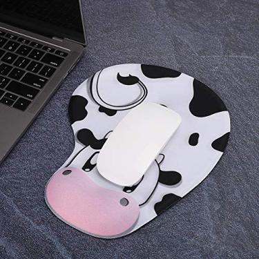 Imagem de SUNGOOYUE Mouse Pad Ergonômico Com Suporte de Pulso Em Gel de Sílica, Tecido Elastano Premium, 9,1 X 7,5 Polegadas, 3 Mm de Espessura, para Escritório, Casa, Jogos