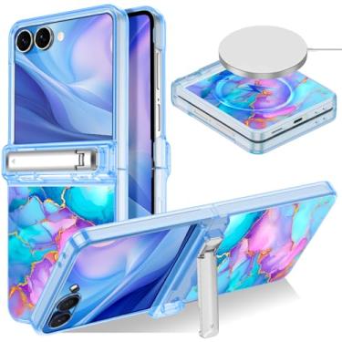 Imagem de Casetego Capa magnética para Galaxy Z Flip 7, [compatível com MagSafe] [Protetor de tela embutido] [Suporte] [Proteção de dobradiça] Capa feminina fina à prova de choque para Samsung Galaxy Z Flip 7