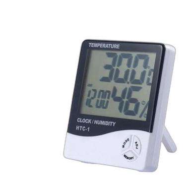 Imagem de Medidor Umidade Higrômetro Digital Temperatura Relógio Termo