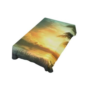 Imagem de WELLDAY Toalha de mesa retangular paisagem ao anoitecer 152 x 300 cm, capas de mesa laváveis resistentes a manchas e rugas para casamento, festa, banquete