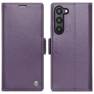 Imagem de WJXEXRS Capa carteira para Samsung Galaxy S24 Plus, elegante capa flip de couro PU com [bloqueio RFID] [suporte para cartão] [função de suporte] capa à prova de choque para Samsung Galaxy S24 Plus 6,7