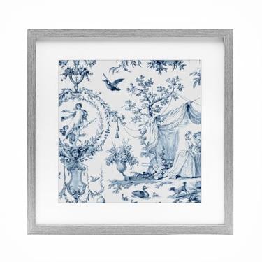 Imagem de Stupell Industries Impressão emoldurada cinza de cena de toile clássica sob vidro, design por Vintage Hustle, 33 x 33